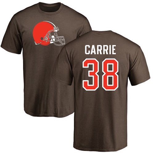 Men Cleveland Browns T J Carrie Brown Jersey #38 NFL Football Name and Number Logo T Shirt->cleveland browns->NFL Jersey